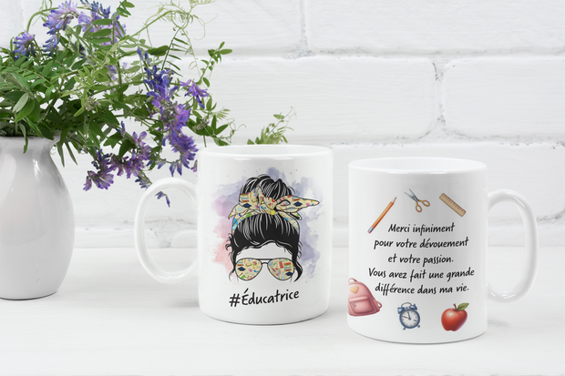 Tasse à café - Merci Éducatrice ou Enseignante